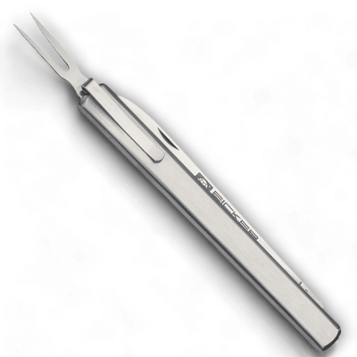 Professionelles Wurstprobiermesser mit integrierter Gabel und Befestigungsclip