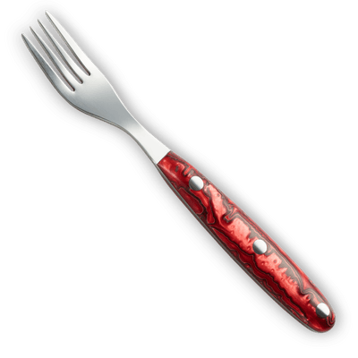 Detailansicht des ergonomischen Acrylgriffs der SICO Steakgabel