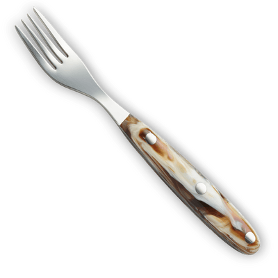 Detailansicht des ergonomischen Acrylgriffs der SICO Steakgabel