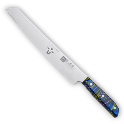 SICO Brotmesser mit gezahnter Edelstahlklinge (X50CrMoV15) und Acrylgriff. Mühelos durch Brot & Baguette. In 5 Farbvarianten.