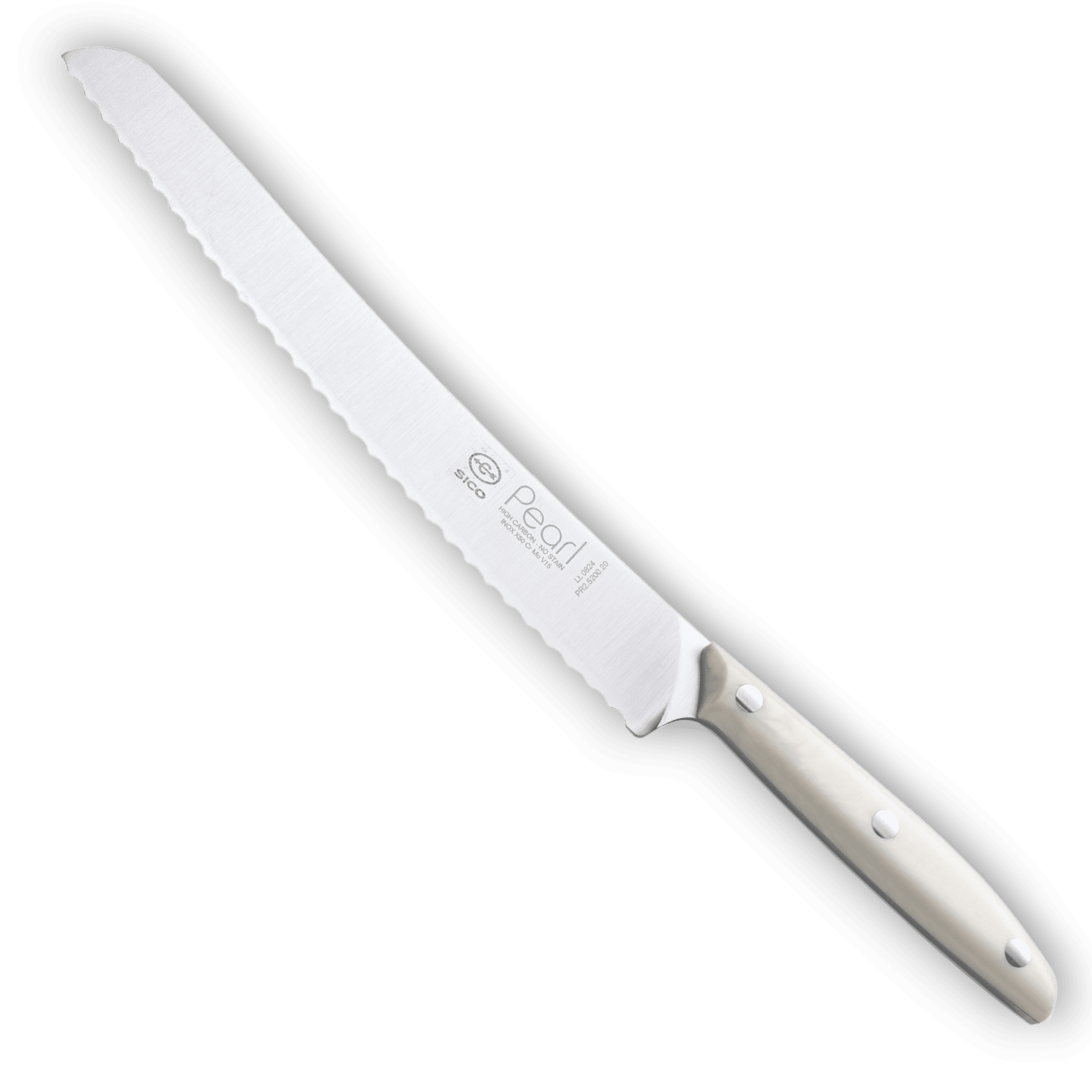 Brotmesser mit Wellenschliff und Perlmuttgriff
